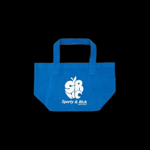 Sporty & Rich Apple Tote Bag 'Ocean/White'