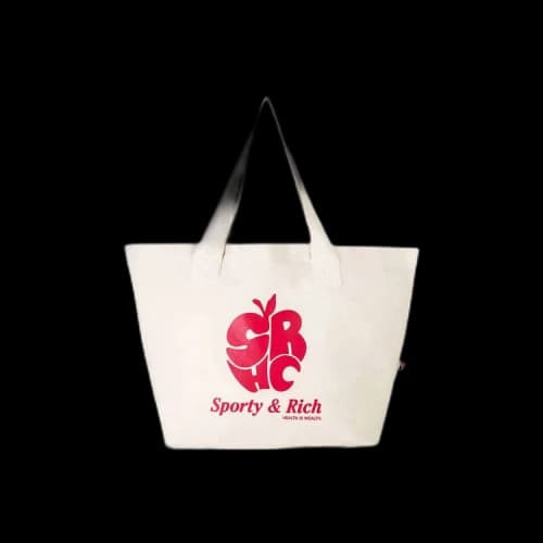 Sporty & Rich Apple Tote Bag 'Natural/Red'
