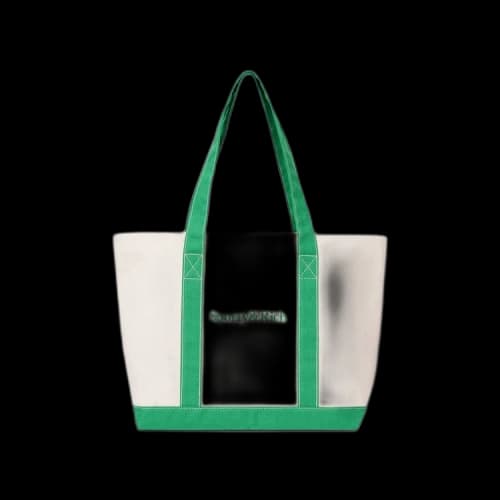 Sporty & Rich Serif Two Tone Tote 'Verde/White'