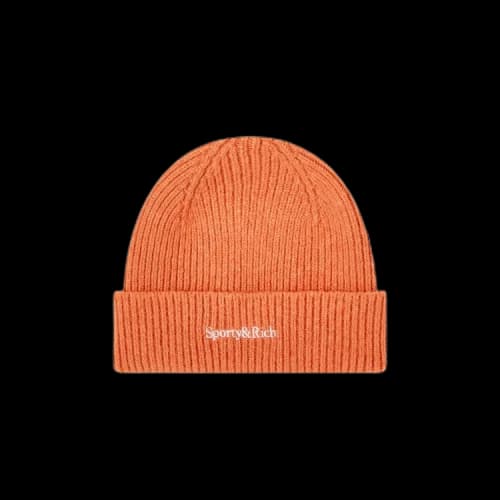 Sporty & Rich Serif Logo Beanie 'Turmeric/White'