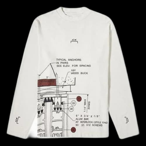 A-COLD-WALL* Long Sleeve Blueprint Long Sleeved Tee Unisex White