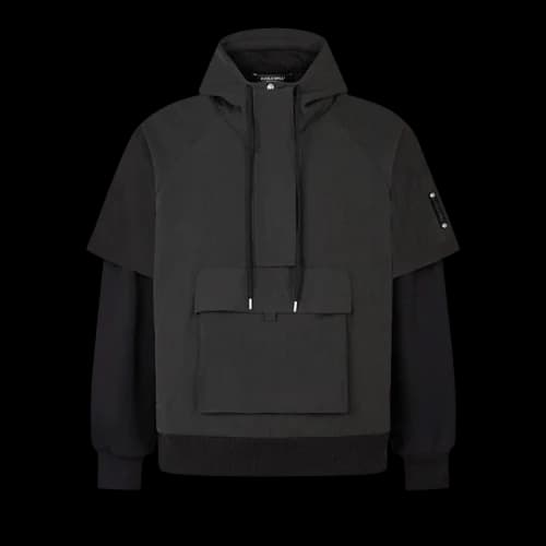 A-COLD-WALL* Overlay Crinkled Hoodie 'Black'