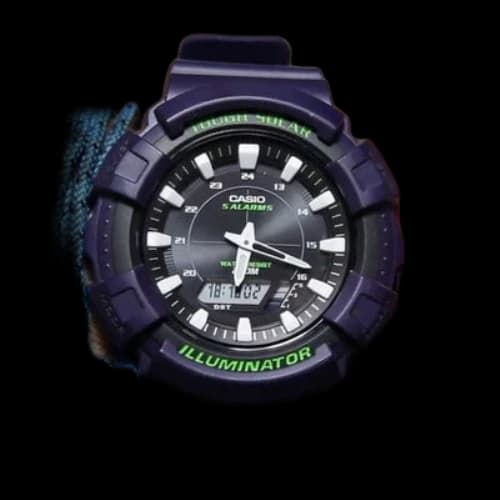 CASIO Solar Powered Mens Dark Blue Analog/Digital Combo