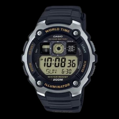 CASIO Waterproof Mens SilverBlack Analog