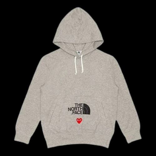 COMME des GARCONS PLAY x The North Face Crossover play together Series Logo hooded Drawstring Grey