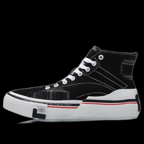 Li-Ning Canvas Hi Shoes 'Black White Red' (Women's)