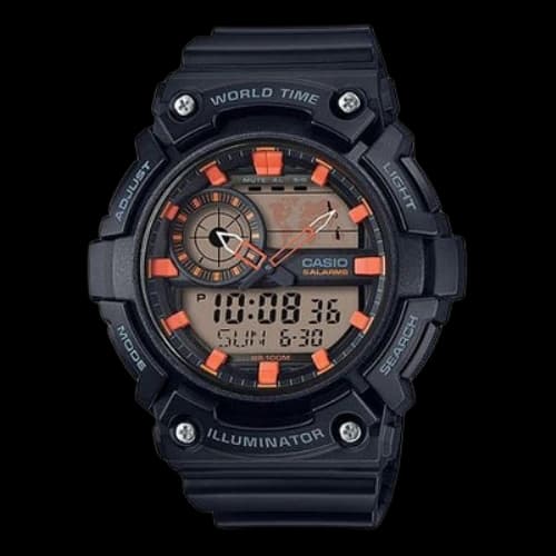 CASIO Sports Mens Black Analog/Digital Combo