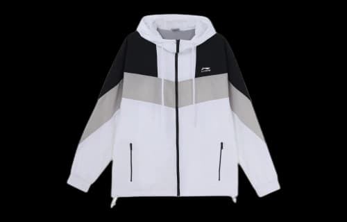 Li-Ning Sports Fashion Series Colorblock hooded Drawstring Loose Jacket 'White'