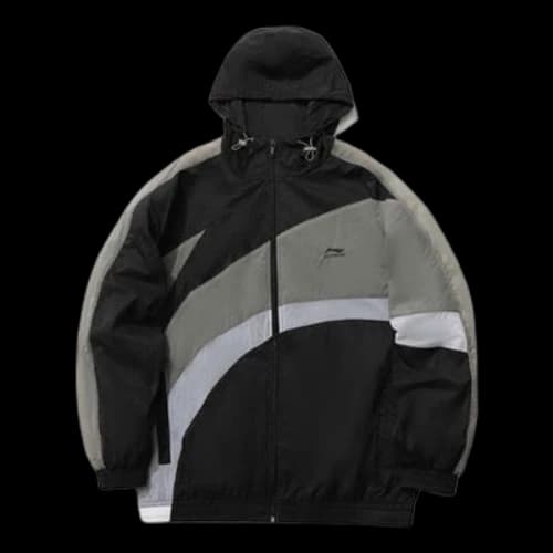 Li-Ning Logo Sports Windbreaker 'Black Grey'