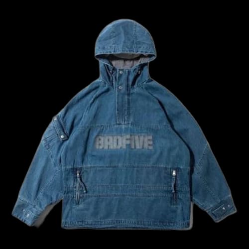 Li-Ning BadFive Logo Half Zip Denim Hooded Jacket 'Indigo'