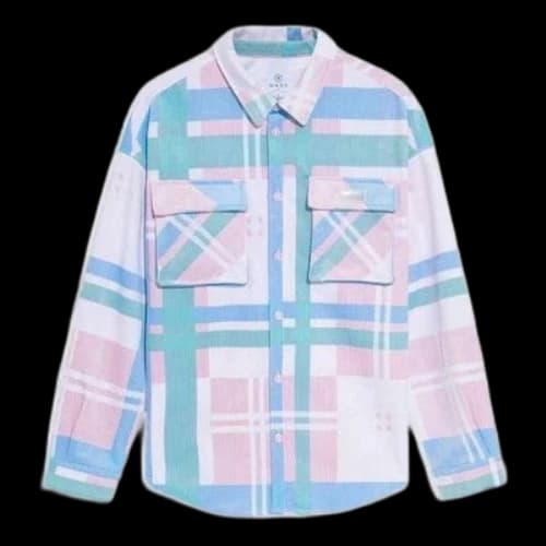 Li-Ning Wade Series Colorblock Plaid Loose Shirt 'White Pink Blue'