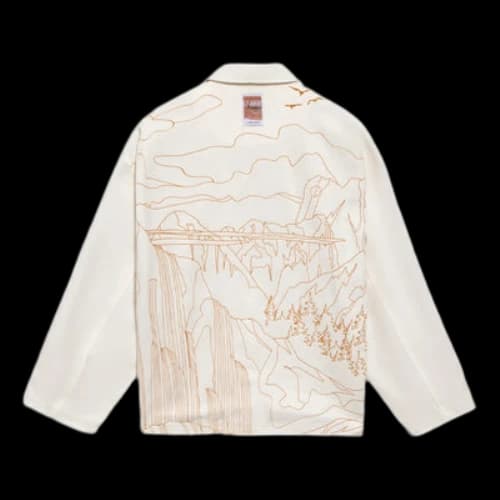 Li-Ning Back landscape Pattern Printing lapel single breasted Jacket 'White'