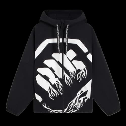 Li-Ning BadFive Big Logo Full Zip Hooded Jacket 'Black White'