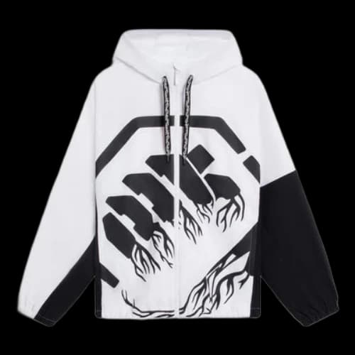 Li-Ning BadFive Big Logo Full Zip Hooded Jacket 'White Black'