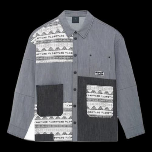 Li-Ning x Wade Series Color Block Print Shirt 'Grey Black'