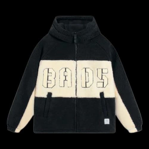 Li-Ning BadFive Logo Fleece Full Zip Jacket 'Black Beige'