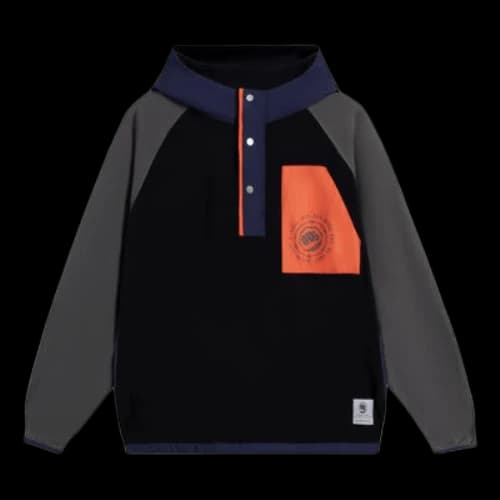 Li-Ning BadFive Logo Color Block Hooded Jacket 'Black Grey'