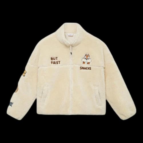 Li-Ning x Disney Chip 'n Dale Graphic Polar Fleece Jacket 'Creamy White' (Women's)