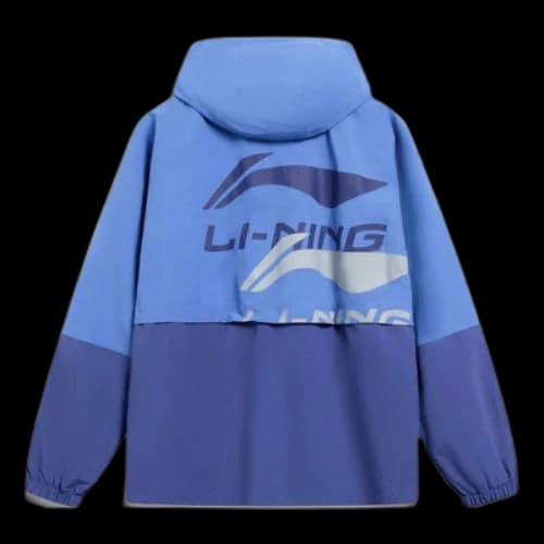 Li-Ning Double Logo Color Block Waterproof Hooded Jacket 'Blue'