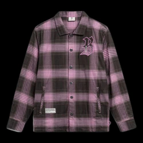 Li-Ning x Mister Cartoon BadFive Graphic Plaid Shirt 'Grey Pink'