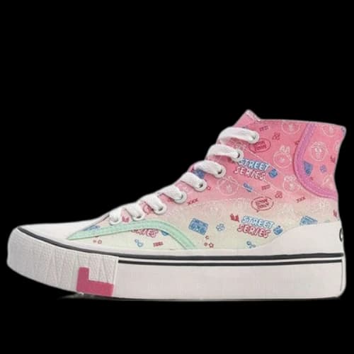 Li-Ning x LINE FRIENDS WeiWu Canvas Hi Shoes 'Pink White' (Women's)