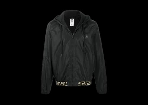 Versace Medusa Logo Nylon Zip-Up Jacket Black