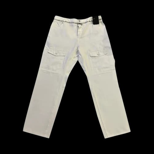 Balmain Straight Denim Cargo Pants 'White'