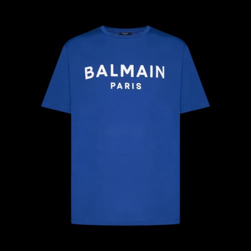 Balmain Straight Fit Printed T-Shirt 'Blue'