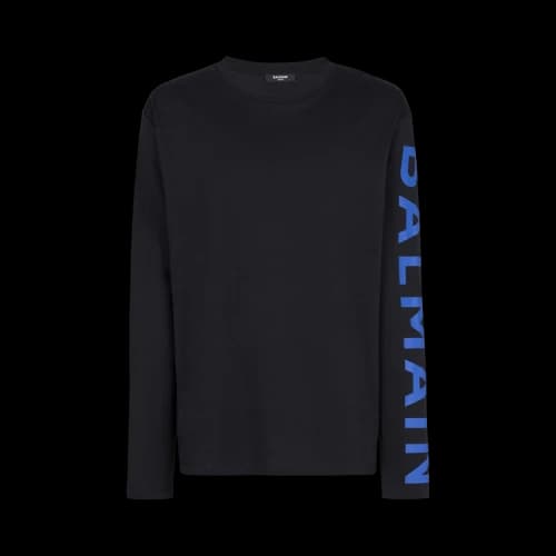 Balmain Logo Print Eco Responsible Cotton T-Shirt 'Black'