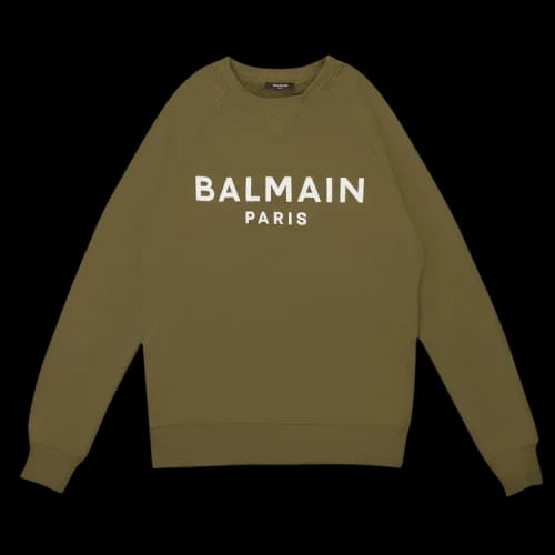 Balmain Logo Print Crewneck Sweatshirt 'Khaki'