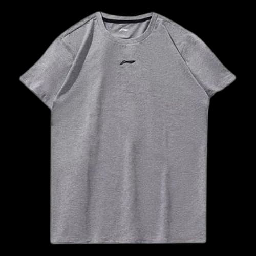 Li-Ning Solid Color Casual Short Sleeve Gray