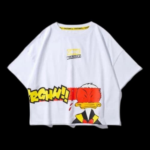 Li-Ning Donald Duck Printing Alphabet Short Sleeve Loose White