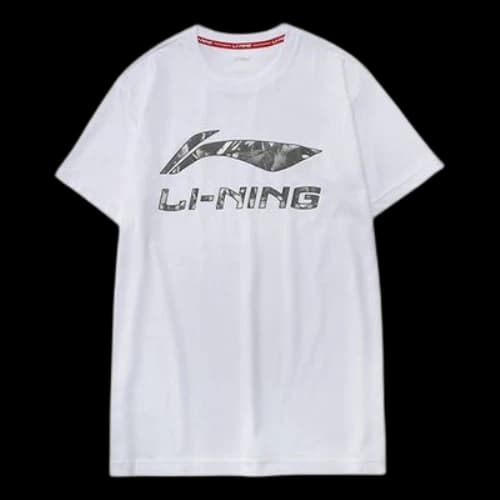 Li-Ning Graffiti Logo Sports Short Sleeve Tee 'White Grey'
