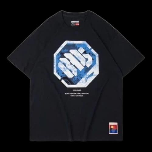 Li-Ning BADFIVE Loose Short Sleeve Tee 'Black Blue'