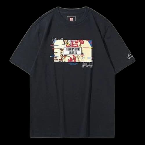Li-Ning Paris Fashion Week Pattern Printing Round Neck Tee 'Black'
