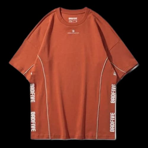 Li-Ning BADFIVE Basketball Series Alphabet Logo Printing Round Neck Short Sleeve Red