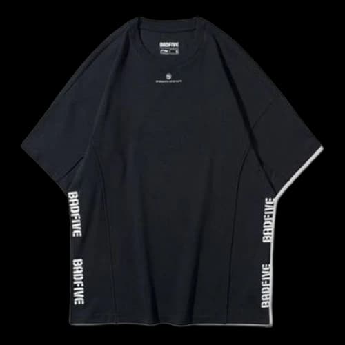 Li-Ning BADFIVE Basketball Series Alphabet Logo Printing Round Neck Short Sleeve Black