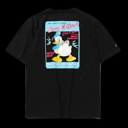 Li-Ning Donald Duck Printing Pattern Short Sleeve Loose Black