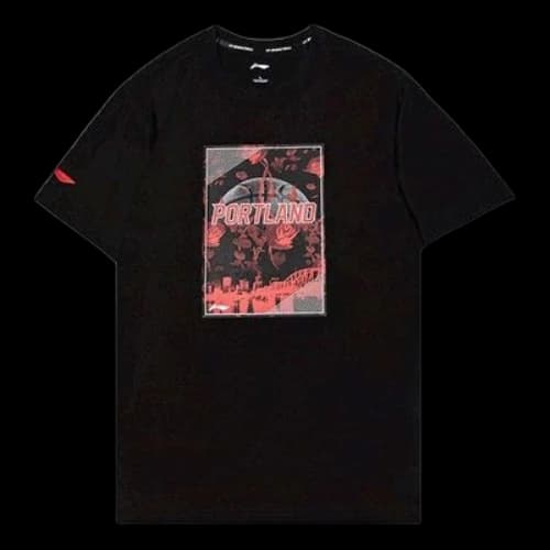 Li-Ning Basketball Series Logo Pattern Short Sleeve 'Black'