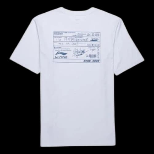 Li-Ning Sports Fashion Series Printing Round Neck Short Sleeve White