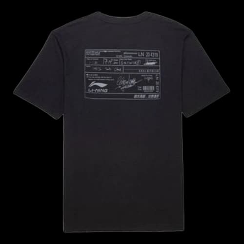 Li-Ning Sports Fashion Series Printing Round Neck Short Sleeve Black