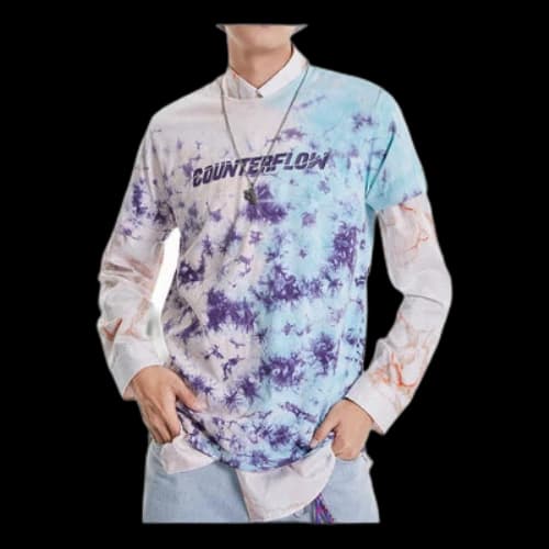 Li-Ning CF Series X Crossover Short Sleeve Blue Purple Tie Dye