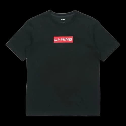 Li-Ning Chest Box Logo Solid Color Short Sleeve 'Black'