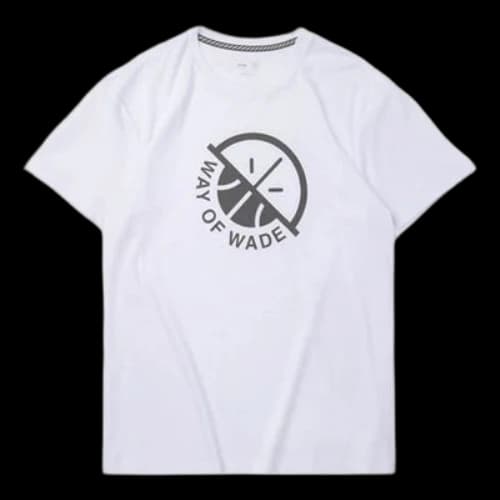 Li-Ning Wade Series Pattern Printing Short Sleeve White
