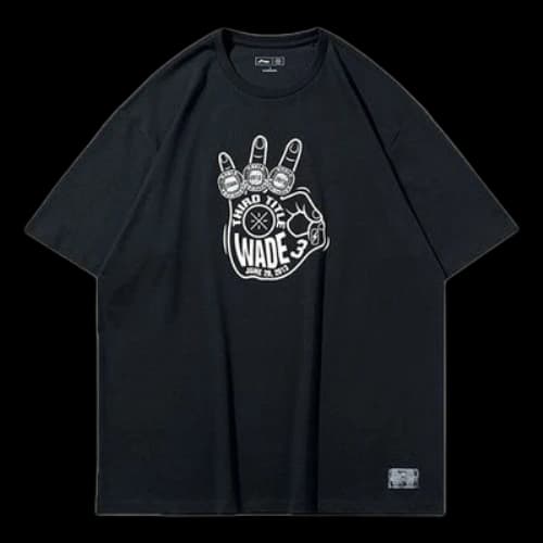 Li-Ning x Wade 3 Round Neck Loose Tee 'Black White'