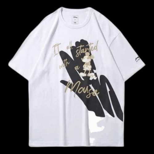 Li-Ning x Disney Crossover Printing Loose Sports Round Neck Short Sleeve White