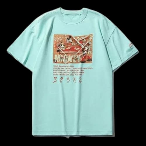 Li-Ning x Disney Fashion Pattern Printing Tee 'Light Blue Orange'