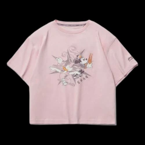 Li-Ning x Disney Crossover Cartoon Printing Tee 'Pink' (Women's)