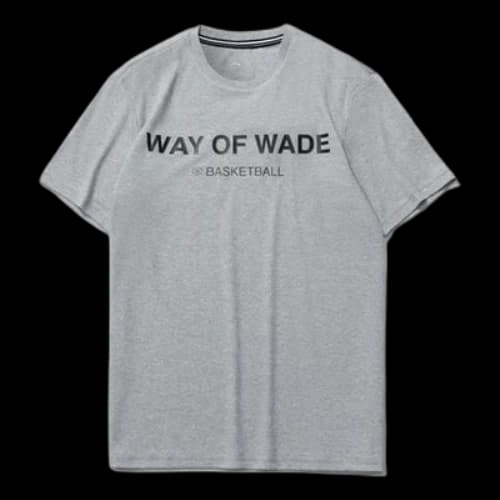 Li-Ning Wade Series Alphabet Printing Sports Round Neck Short Sleeve Gray