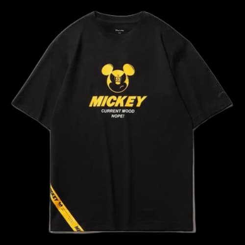 Li-Ning x Disney Crossover Sports Fashion Series Cartoon Printing Round Neck Loose Short Sleeve Unisex Black